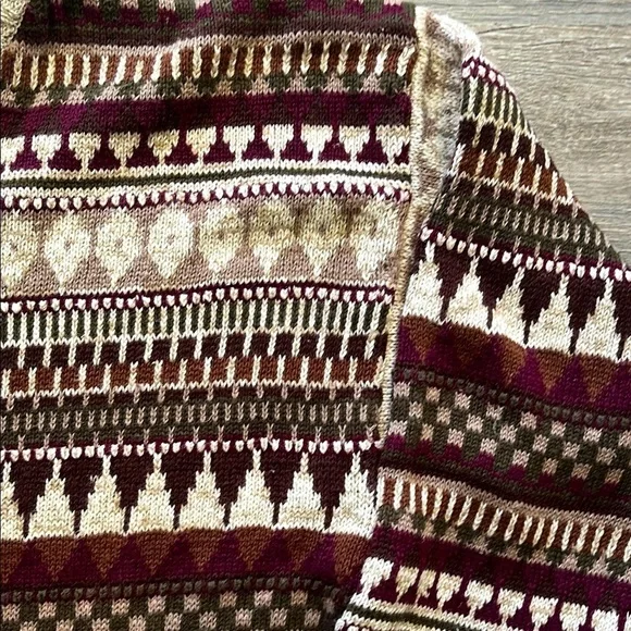 Northwest Territory Pullover Sweater Mens Sz L Vintage Naturals Raime Fair Isle - Picture 3 of 12